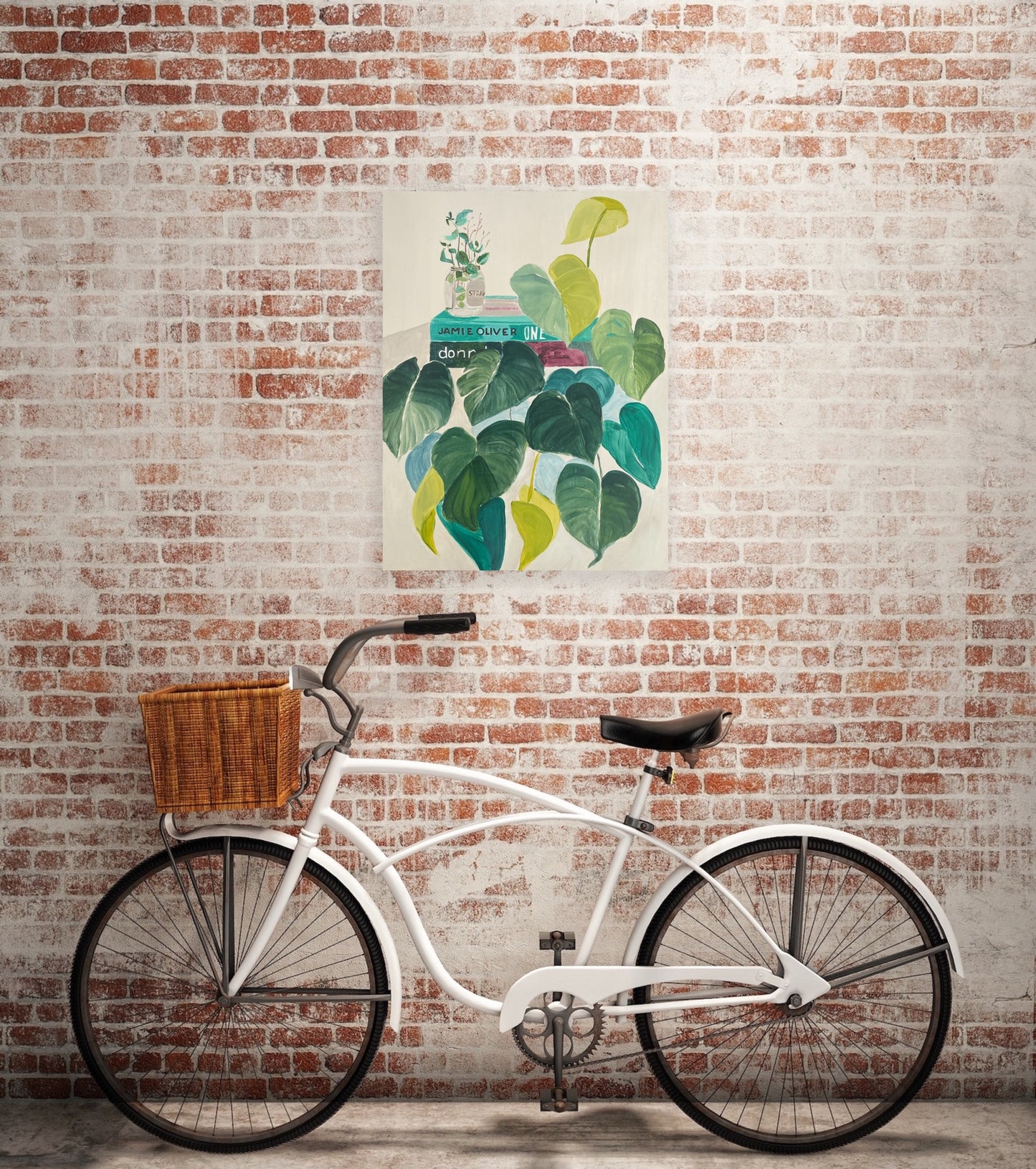 Abstract Botanical on wood panel, Remember the Beginning, acrylic on wooden panel, 41x31 - by Vanessa McMahon-Maver