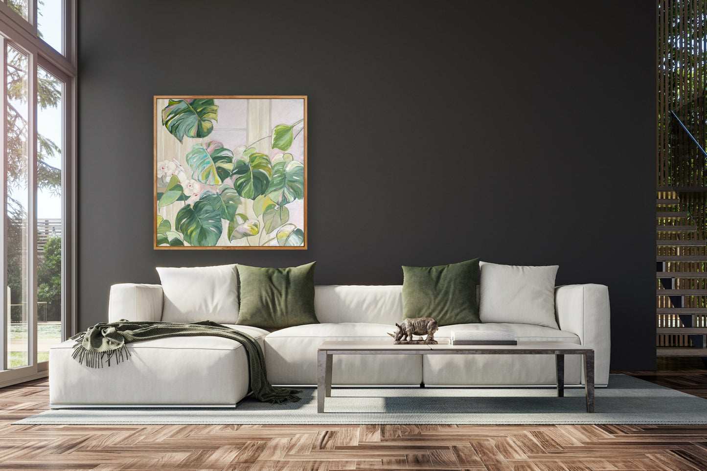 The Huddle, acrylic on canvas, raw timber frame, 60cm(h)x60cm(w)