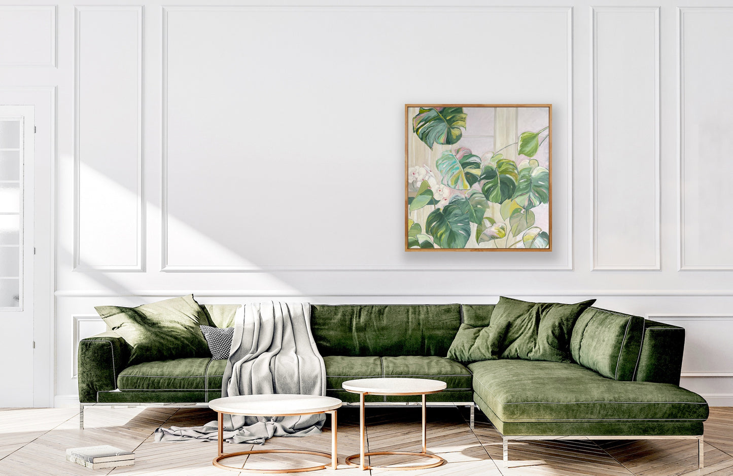 The Huddle, acrylic on canvas, raw timber frame, 60cm(h)x60cm(w)