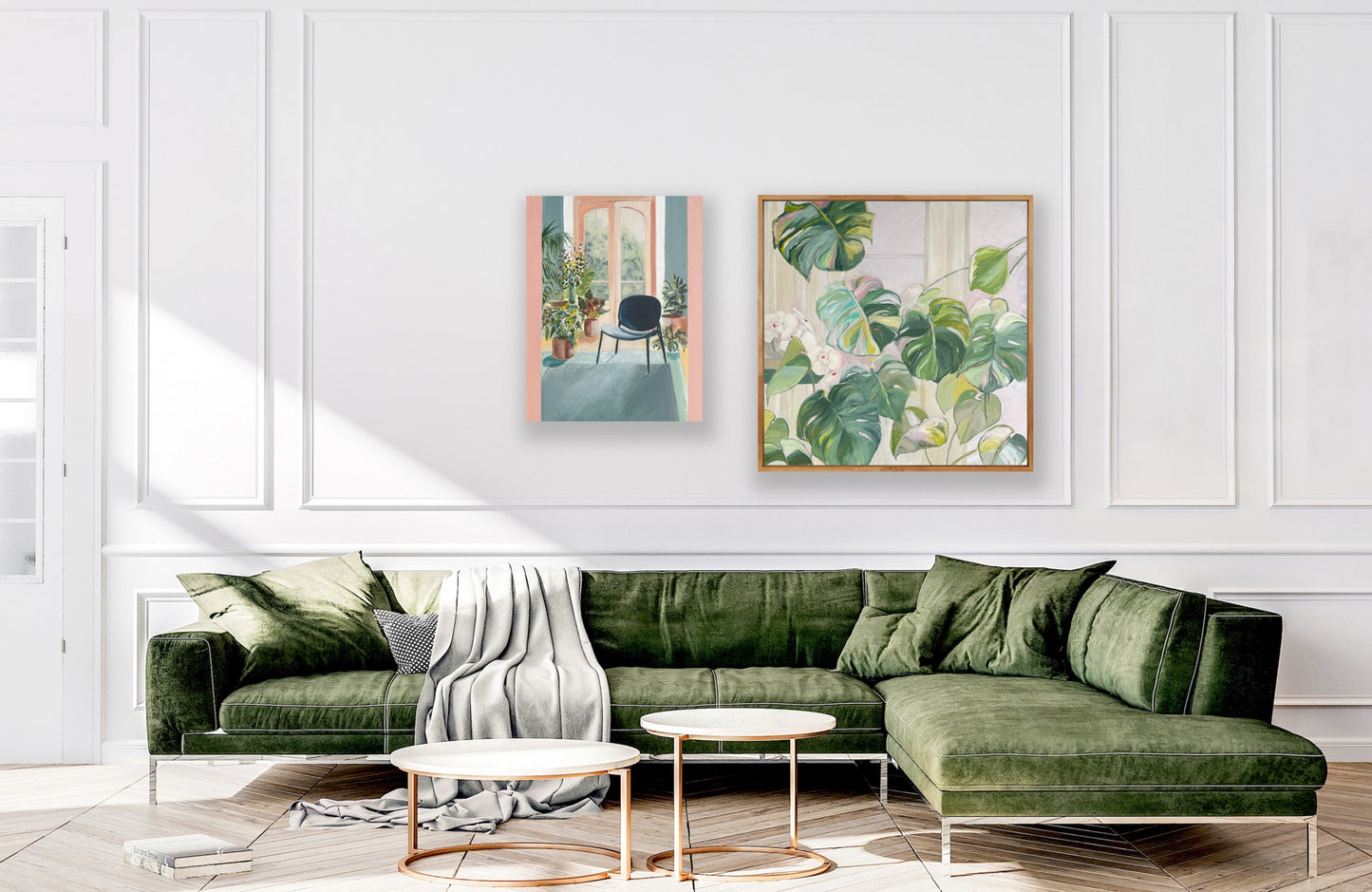 The Huddle, acrylic on canvas, raw timber frame, 60cm(h)x60cm(w)