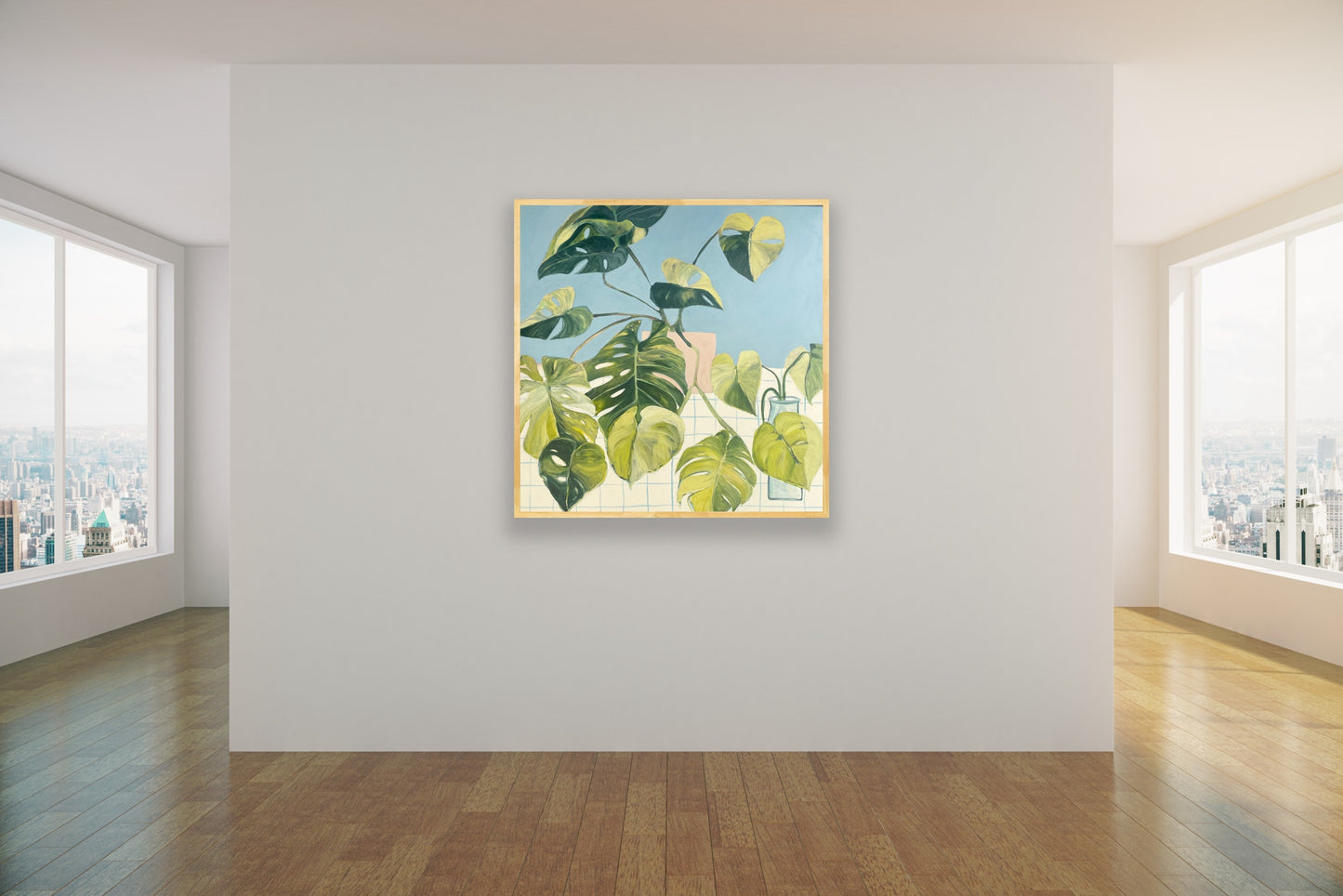 A Love Story, acrylic on canvas, raw timber frame, 60x60