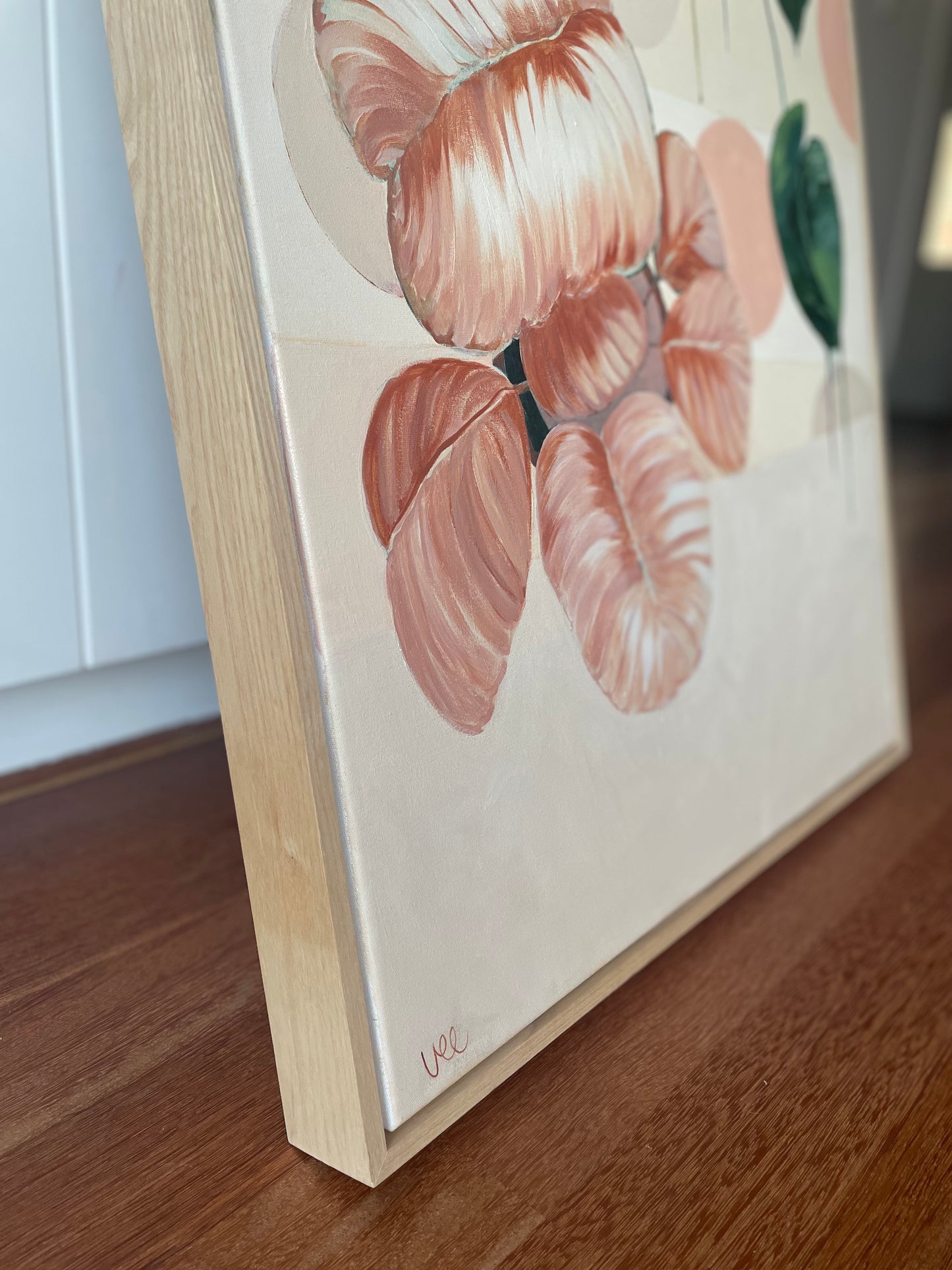 Good Things Ahead, acrylic on canvas, raw timber frame, 90x60