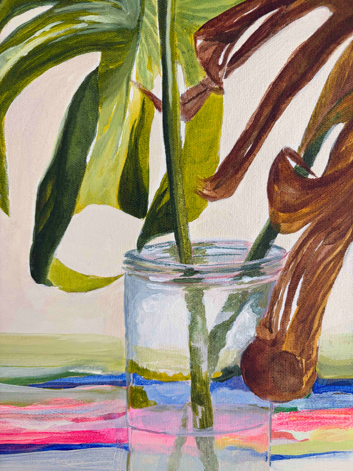 ALL I NEED acrylic on canvas, framed in raw timber, 40cm x 40cm