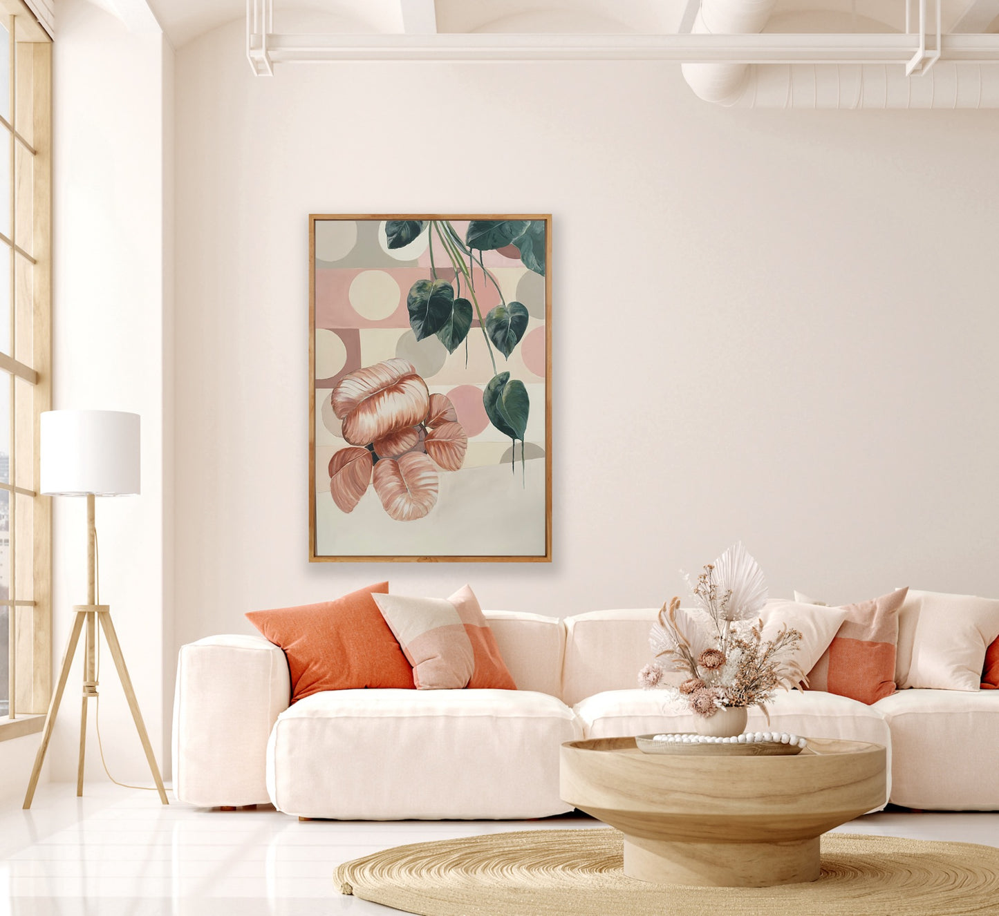 Good Things Ahead, acrylic on canvas, raw timber frame, 90x60