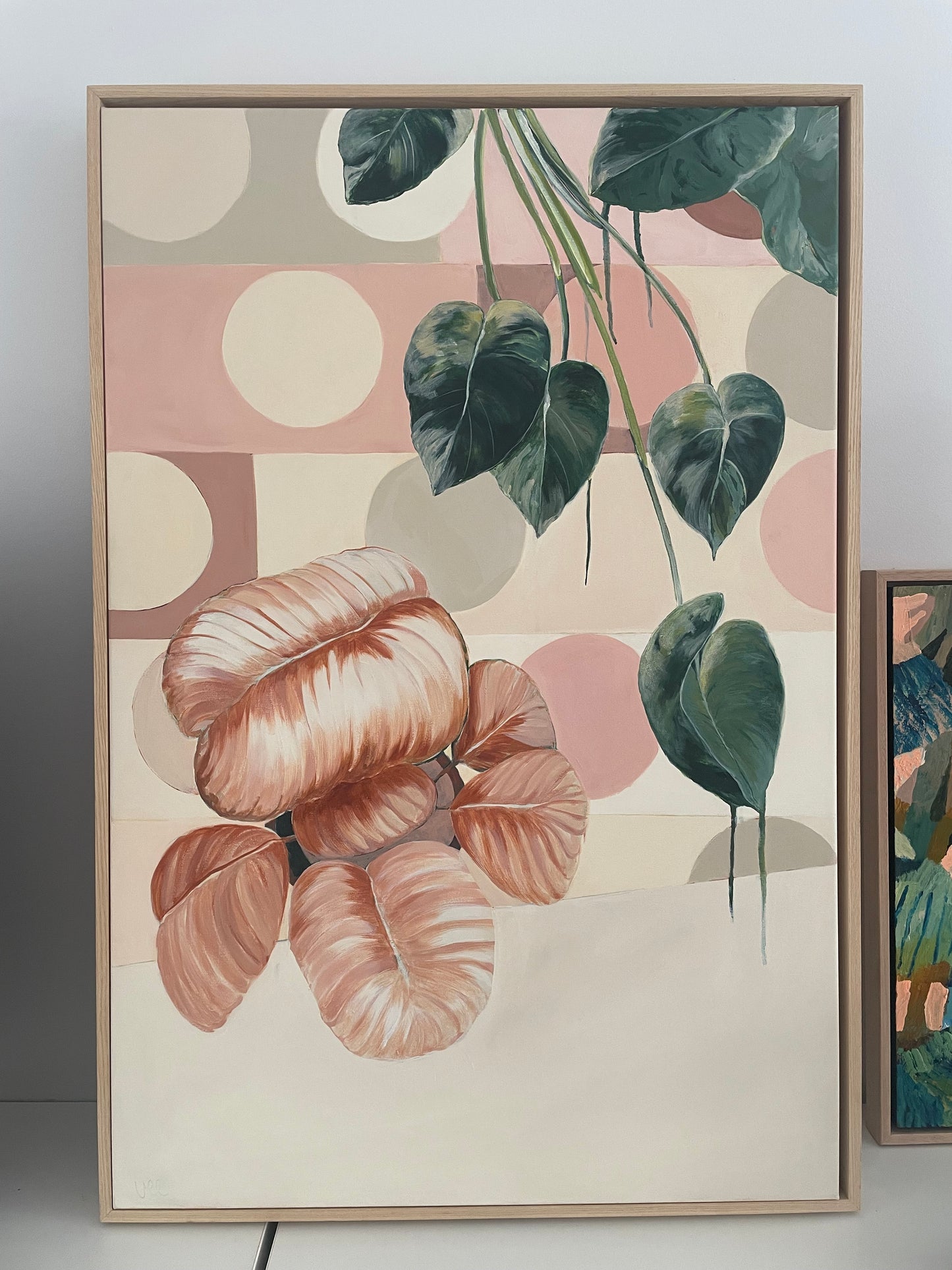 Good Things Ahead, acrylic on canvas, raw timber frame, 90x60