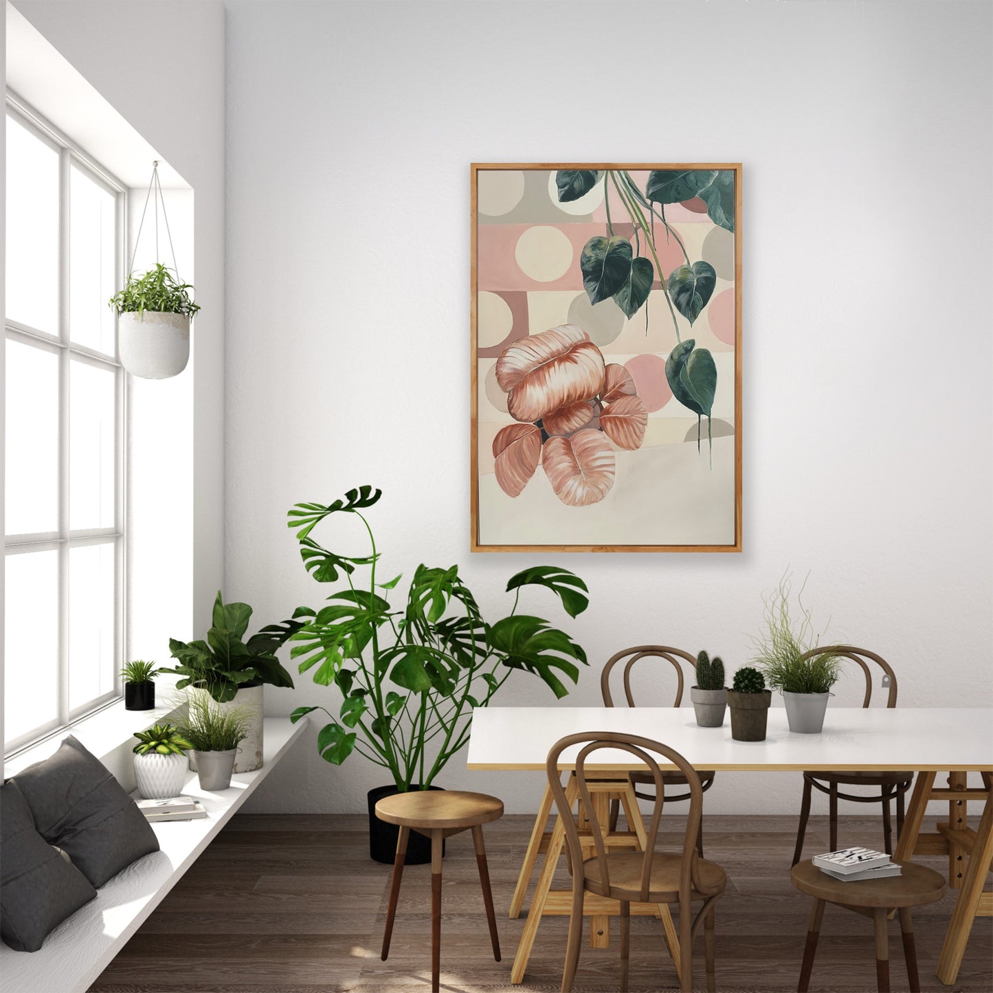 Good Things Ahead, acrylic on canvas, raw timber frame, 90x60