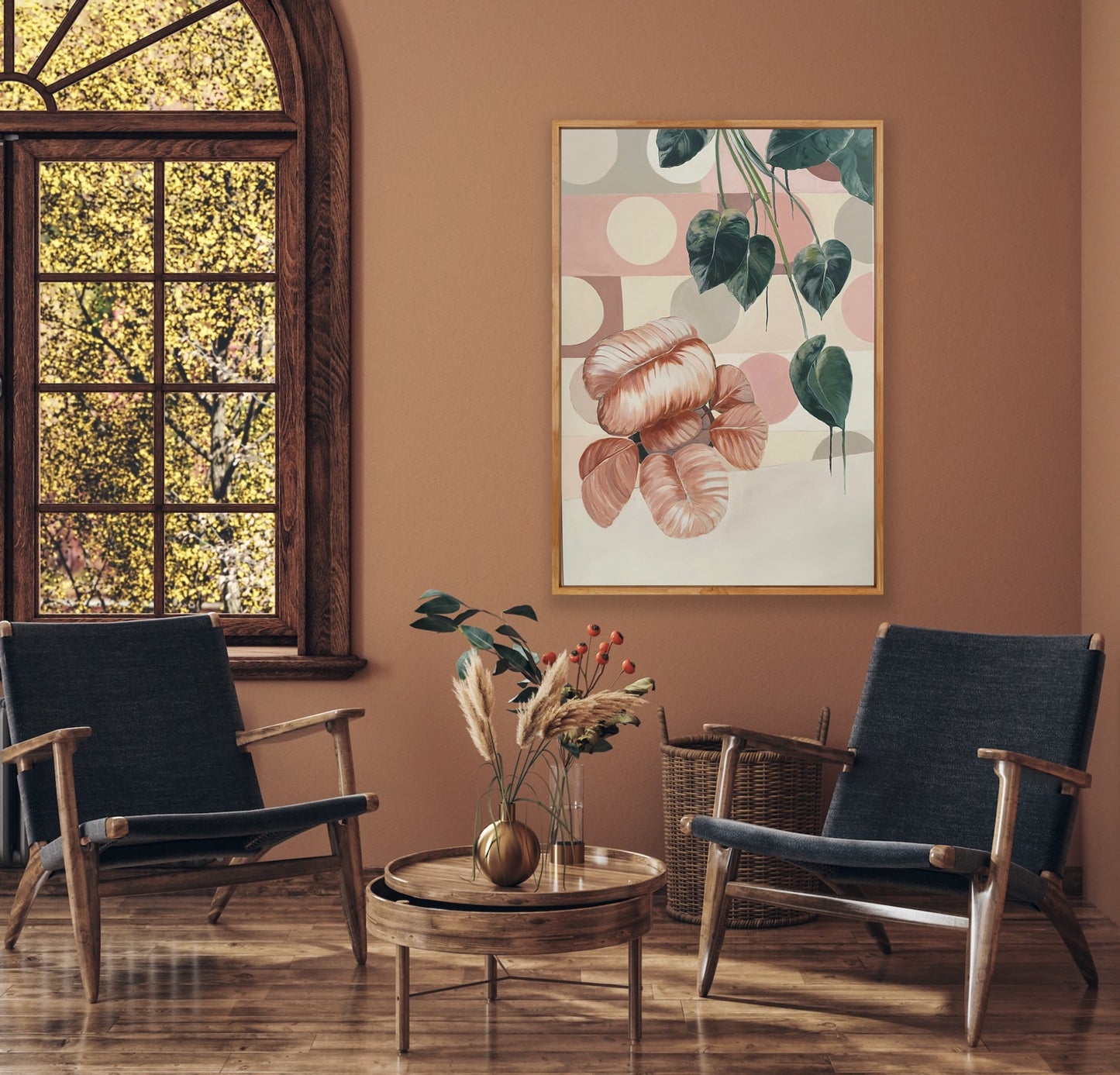 Good Things Ahead, acrylic on canvas, raw timber frame, 90x60