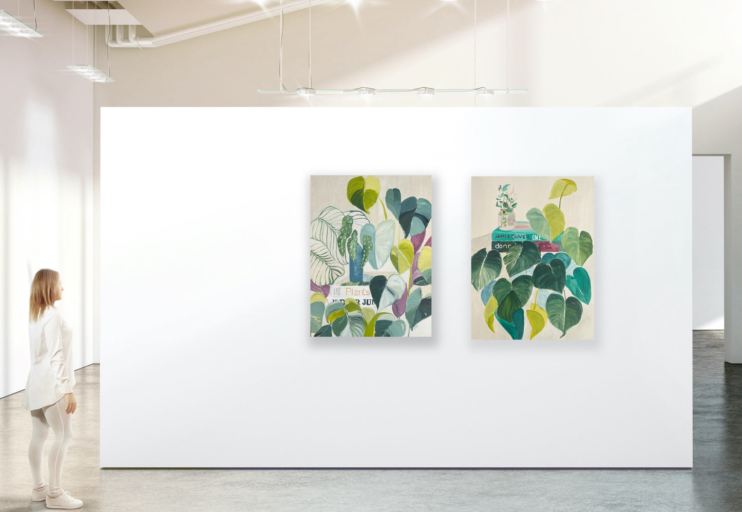 Lush botanical abstract painting on wood panel, I knew you were trouble, acrylic on wooden panel, 41x31 by Vanessa McMahon-Maver