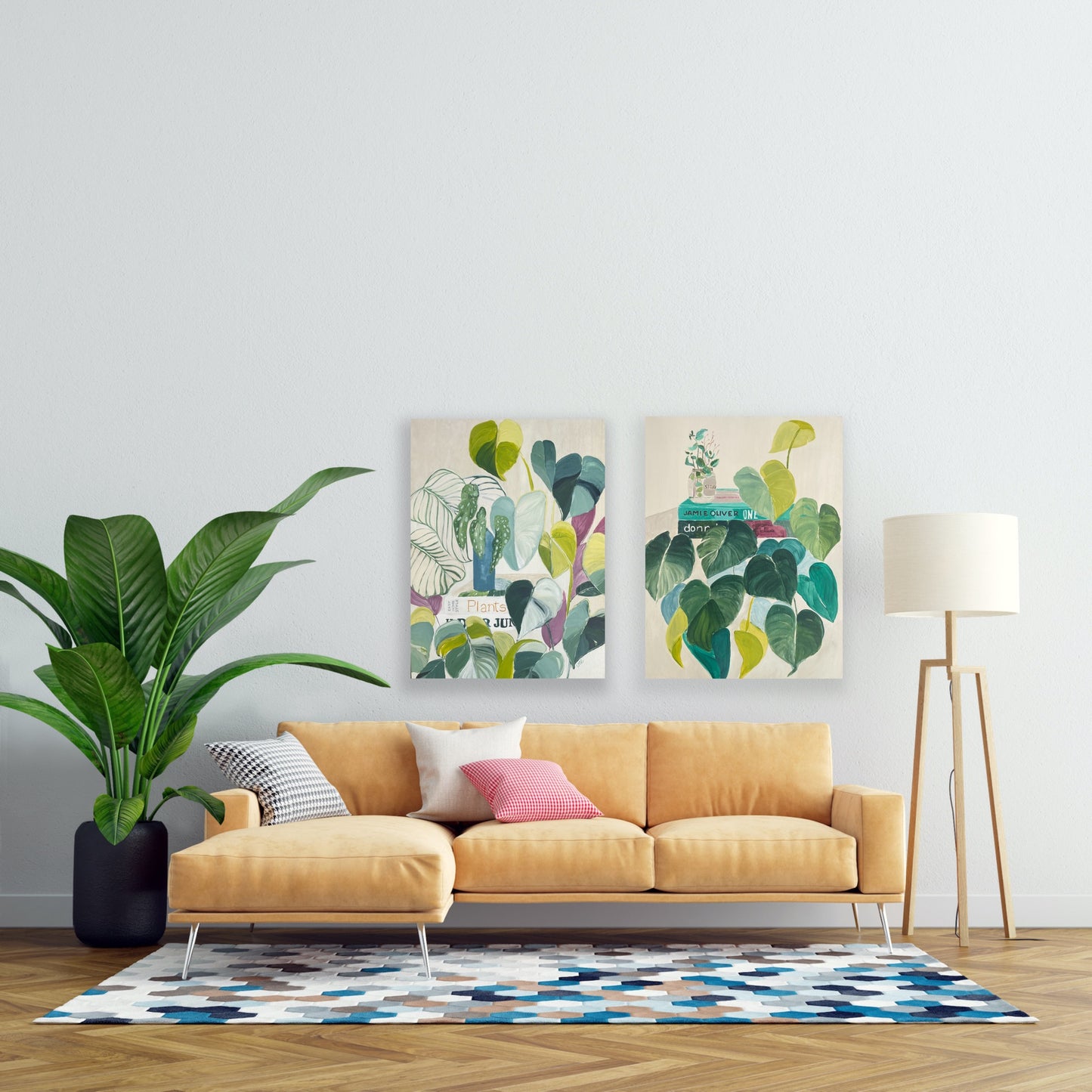 Lush botanical abstract painting on wood panel, I knew you were trouble, acrylic on wooden panel, 41x31 by Vanessa McMahon-Maver