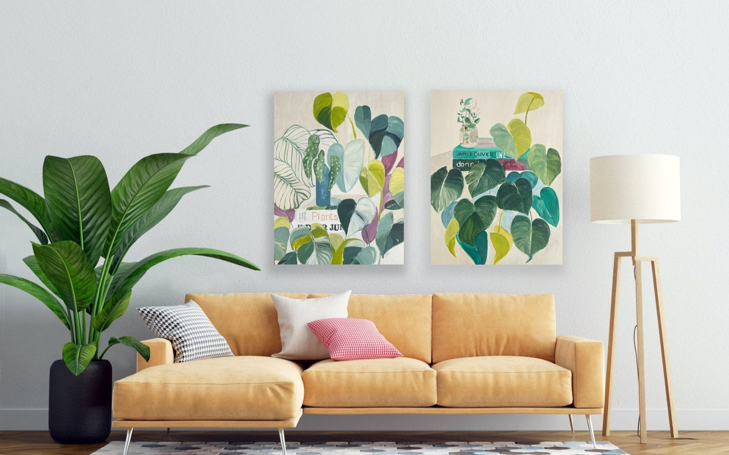 Lush botanical abstract painting on wood panel, I knew you were trouble, acrylic on wooden panel, 41x31 by Vanessa McMahon-Maver
