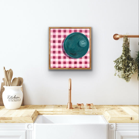 '1975' Pink Gingham Pattern, Still Life - Art Edition Print