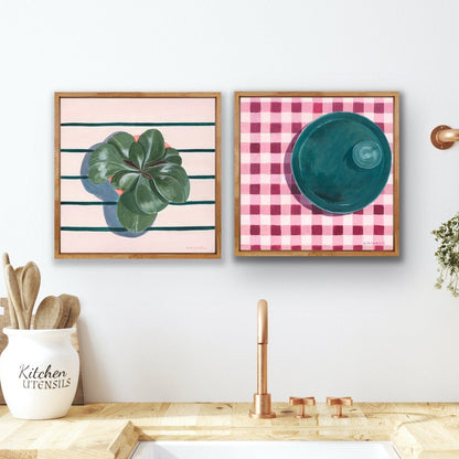 '1975' Pink Gingham Pattern, Still Life - Art Edition Print
