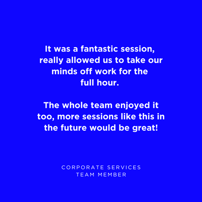 Blue background with white text and 'Corporate Services Team Member' at the bottom.