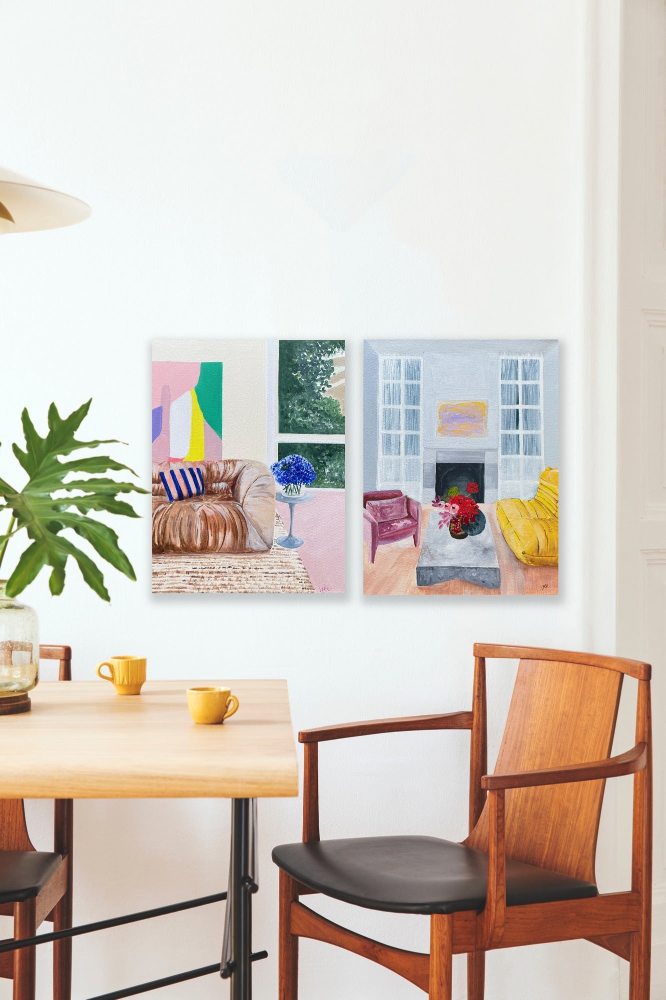 Beautiful Blooms, acrylic on canvas, framed in raw timber, 38cm(h)x28cm(w)