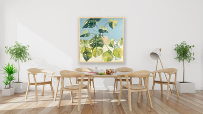 A Love Story, acrylic on canvas, raw timber frame, 60x60