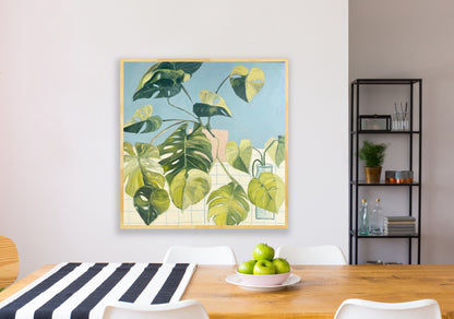 A Love Story, acrylic on canvas, raw timber frame, 60x60