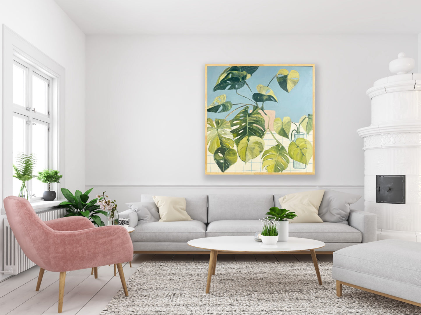 A Love Story, acrylic on canvas, raw timber frame, 60x60