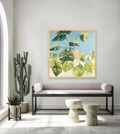 A Love Story, acrylic on canvas, raw timber frame, 60x60