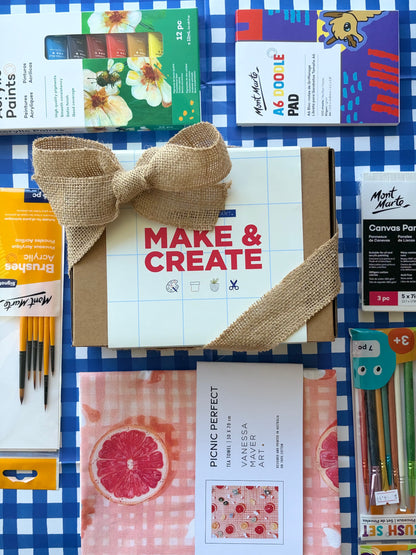 MINI PAINT + MAKE DIY Art Kit - Make at home, perfect for little people - filled with Monte Marte art materials