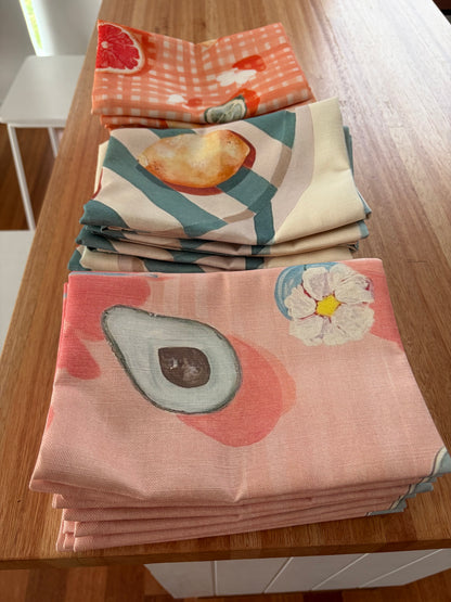 PICNIC PERFECT DAY Original Artwork Tea Towels, Made in Melbourne