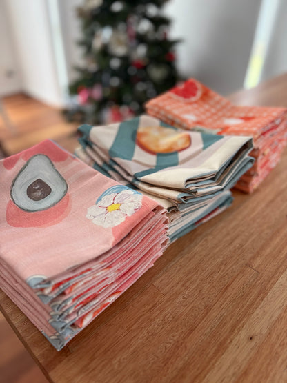 PICNIC PERFECT DAY Original Artwork Tea Towels, Made in Melbourne