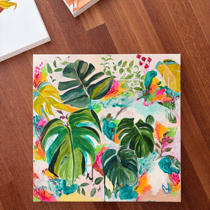 WHEN IT RAINS Abstract painting, acrylic on canvas, unframed, 60x60cm