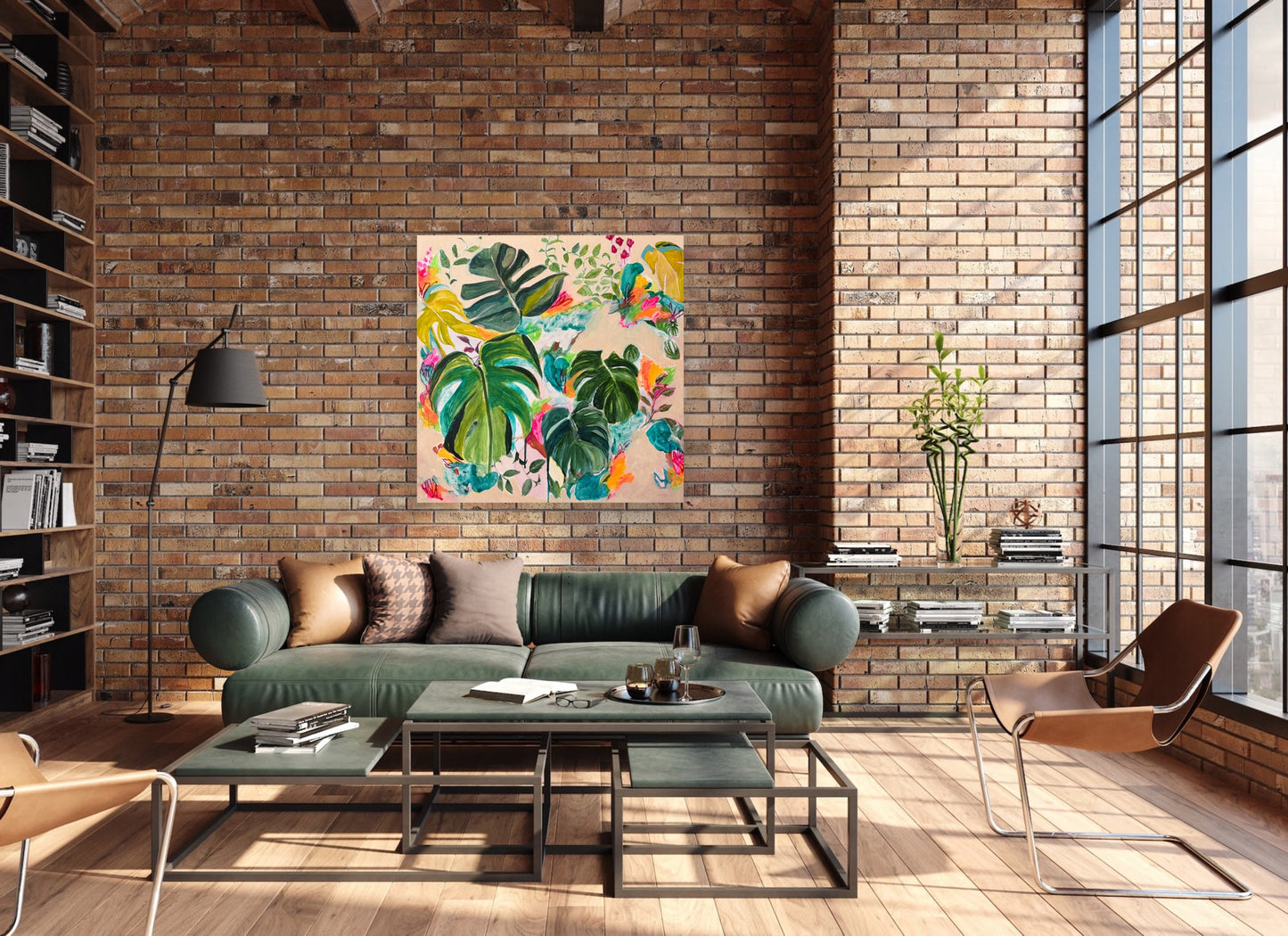 WHEN IT RAINS Abstract painting, acrylic on canvas, unframed, 60x60cm