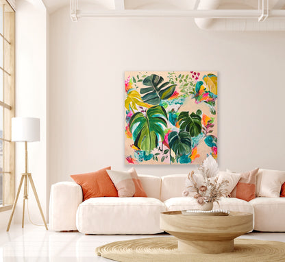 WHEN IT RAINS Abstract painting, acrylic on canvas, unframed, 60x60cm