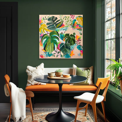 WHEN IT RAINS Abstract painting, acrylic on canvas, unframed, 60x60cm