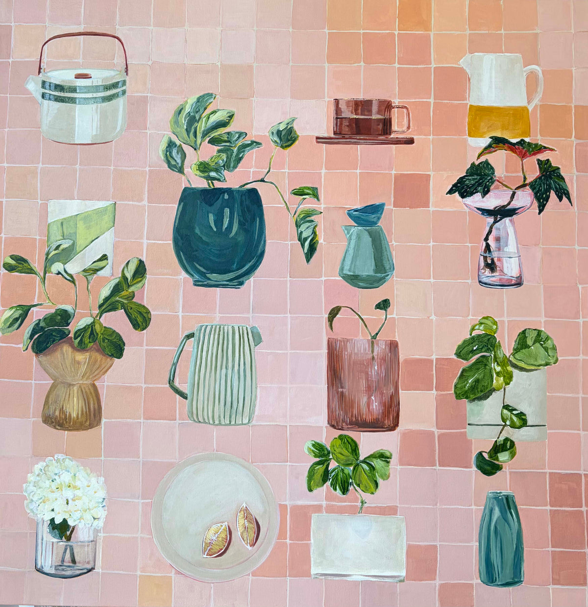 In good company, acrylic on canvas 76cm x 76cm