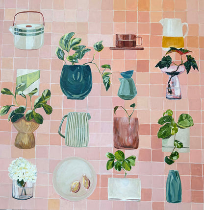 In good company, acrylic on canvas 76cm x 76cm