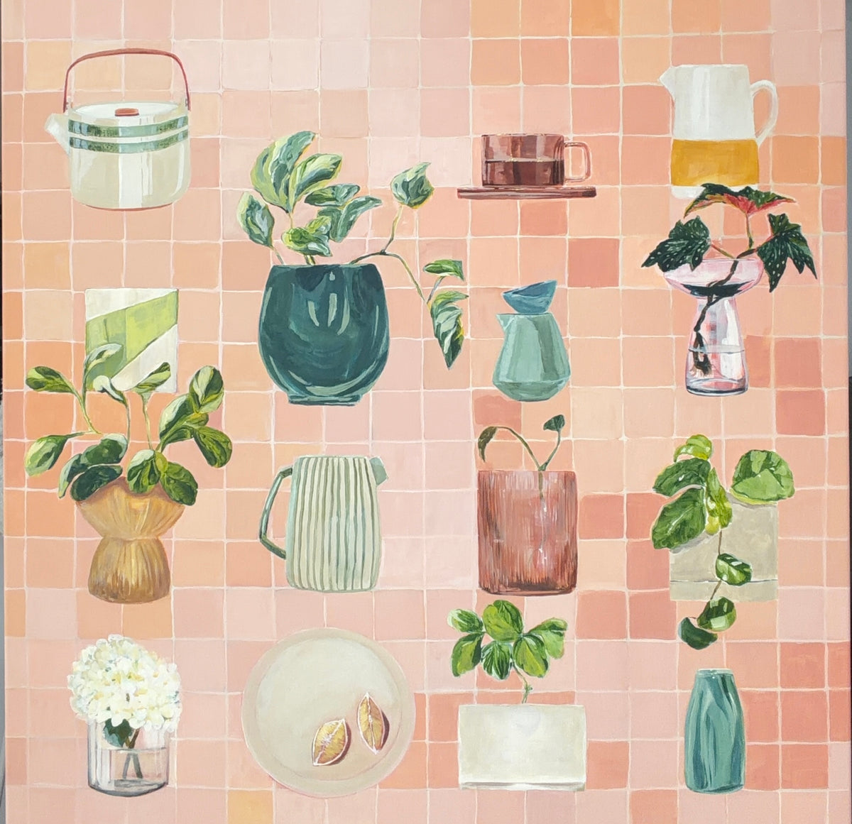 In good company, acrylic on canvas 76cm x 76cm