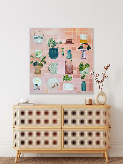 In good company, acrylic on canvas 76cm x 76cm