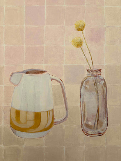 Jug Life, oak float frame, 40cm x 60cm