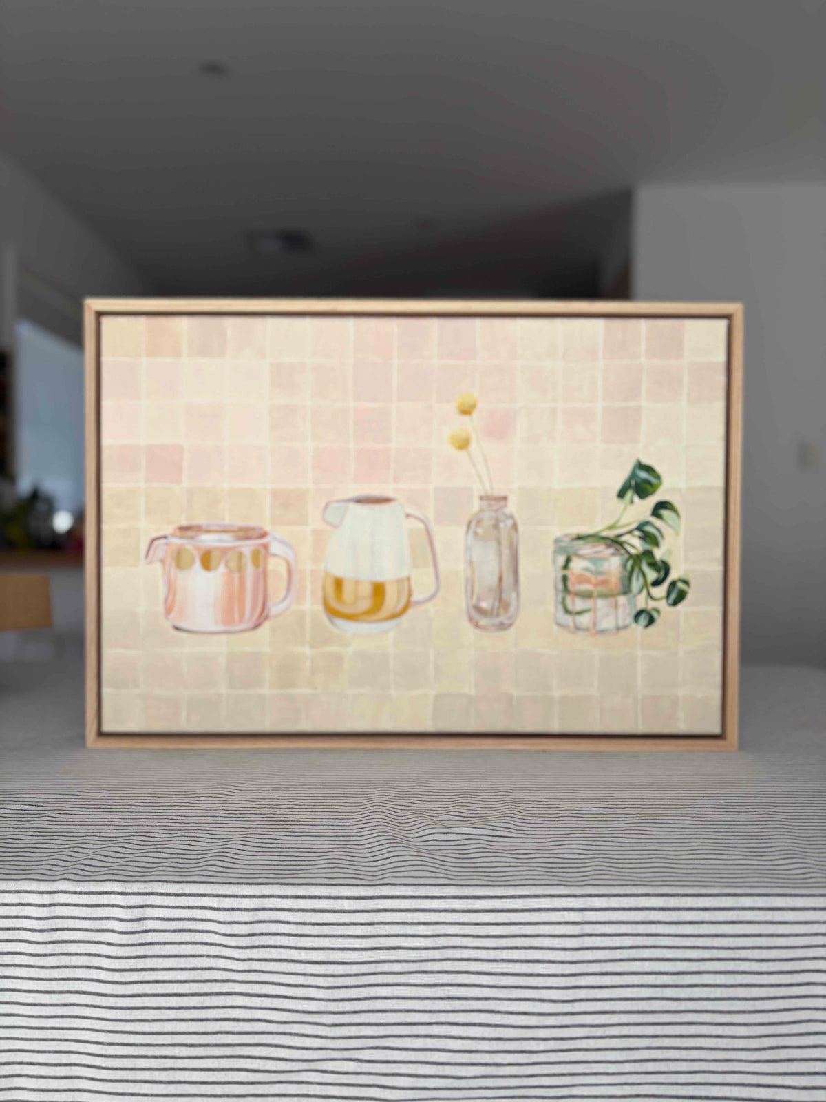 Jug Life, oak float frame, 40cm x 60cm