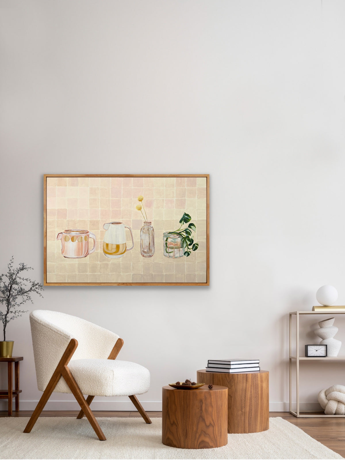 Jug Life, oak float frame, 40cm x 60cm
