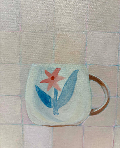 PASTEL PERFECTION, Raw timber frame, acrylic on canvas, 40cm x 40cm