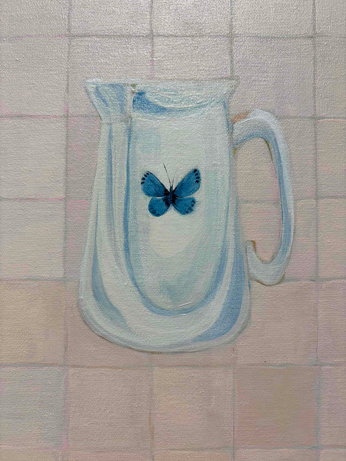 PASTEL PERFECTION, Raw timber frame, acrylic on canvas, 40cm x 40cm