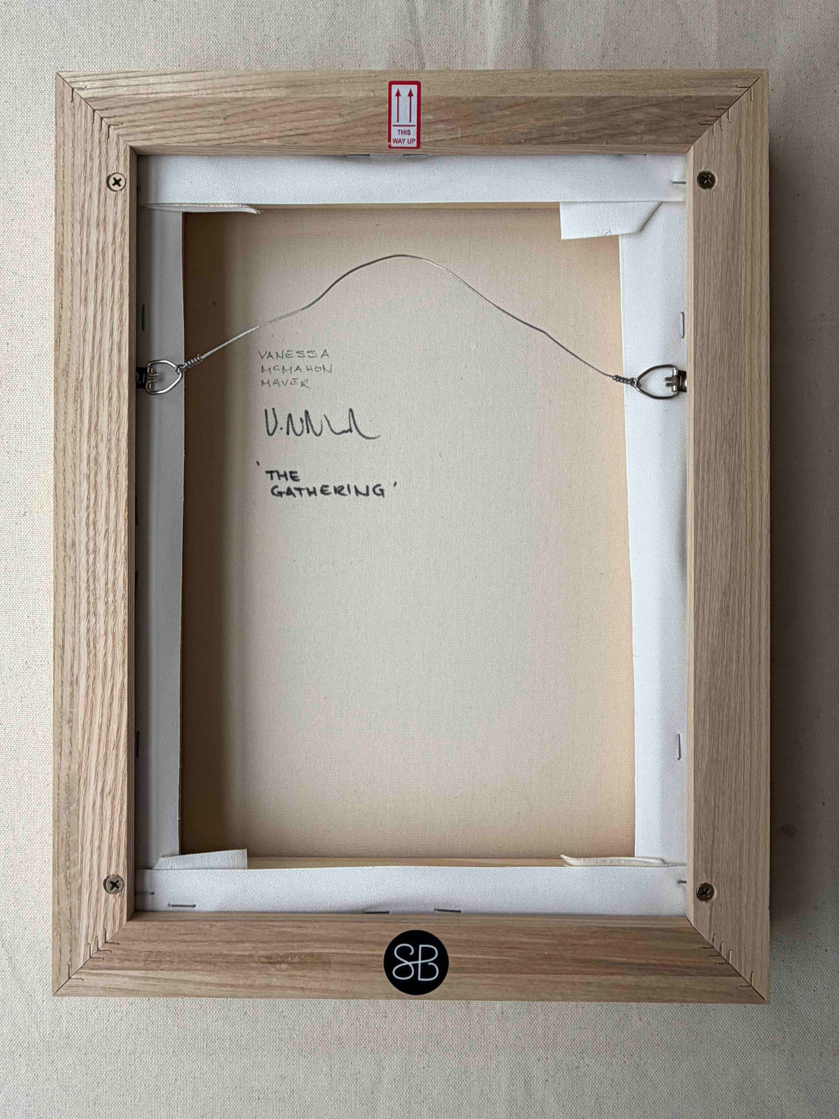 The Gathering, oak float frame, 40cm x 30cm