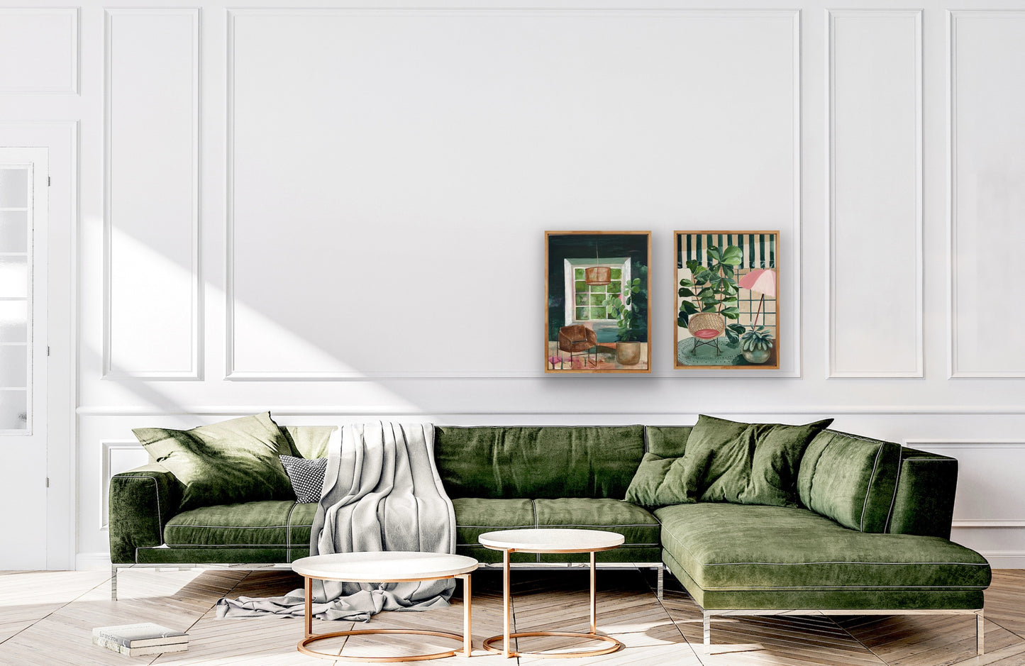 Garden State, framed, acrylic on canvas, mini interior, 44cmx33cm